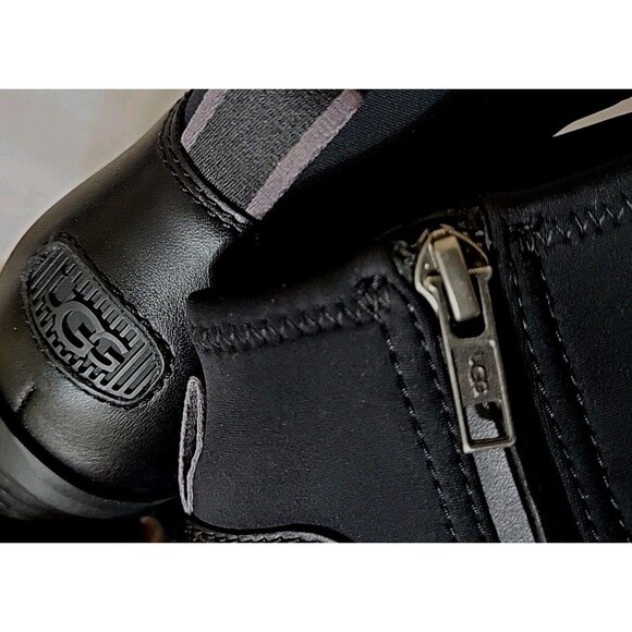 UGG Black Leather Winter Boots - Picture 4 of 9